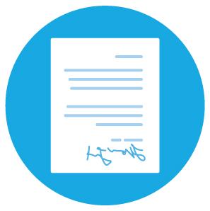 An illustration of a letter with a signature