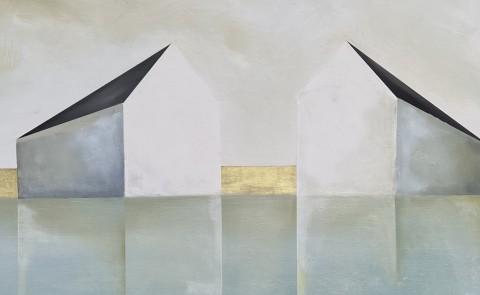 Ingunn Milla Joergensen，《更广阔的视野》.《36x36》，18k金箔布面油画，2020年.